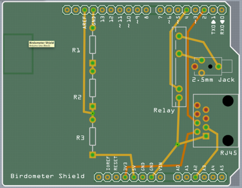birdometer pcb shield drawing